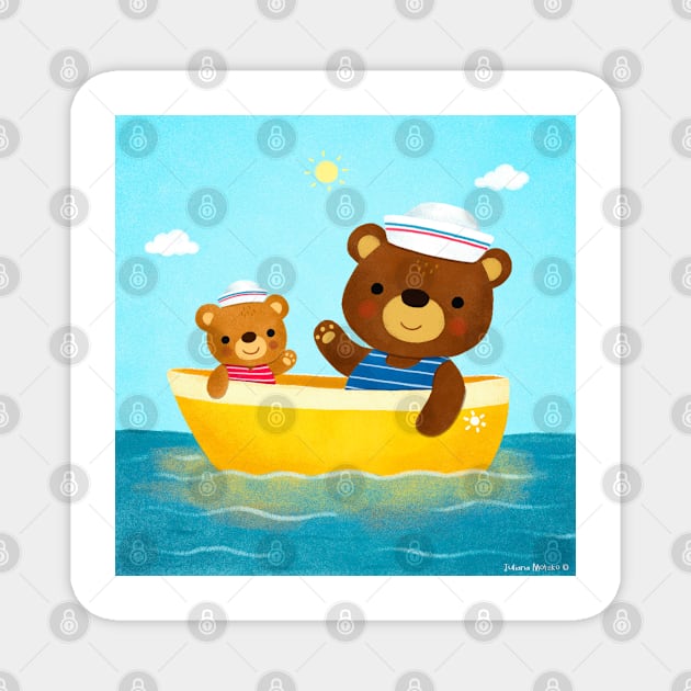 Bears in a Boat Magnet by julianamotzko
