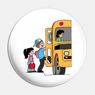 School Bus Design Pin