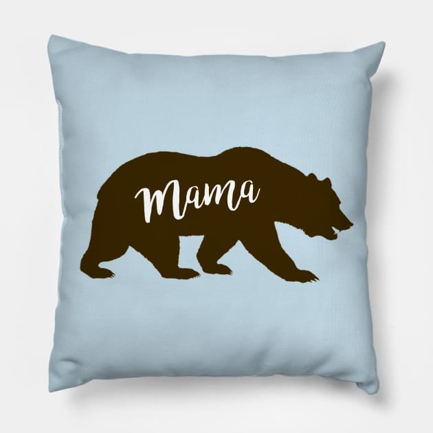 Mama Bear - Brown Print Pillow by MomWarrior