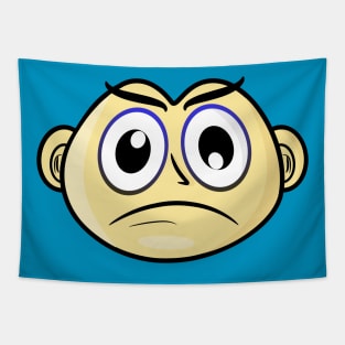 Confused Funny Face Cartoon Emoji Tapestry