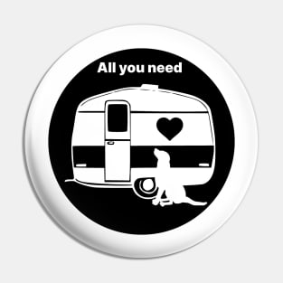 ALL YOU NEED HEART DOG CARAVAN BLACK2 Pin