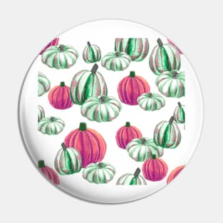 Watercolor Halloween Pumpkins - Pink & Green Pin