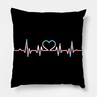 Transgender Heartbeat LGBTQ Gay Pride Pillow