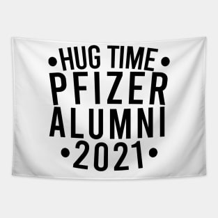 Vaccinated Pfizer Alumni black Tapestry