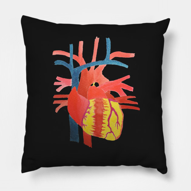 My Heart Anatomical Heart Pillow Teepublic