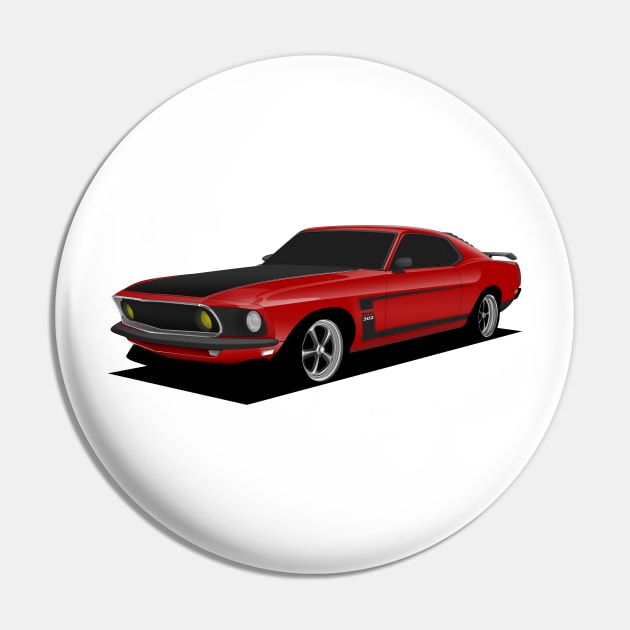 Red Ford Mustang Pin by turboosted