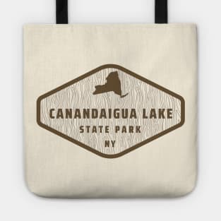 Canandaigua Lake State Park New York - Tree Log Texture Wooded Sign Sticker Tote