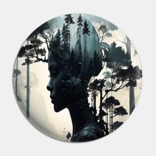 Double exposure portrait of a woman Pin