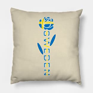 Swedish Flag Rose Pillow