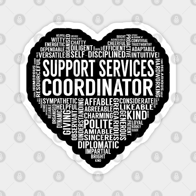 Support Services Coordinator Heart Magnet by LotusTee