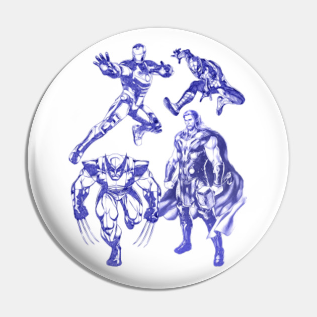 Superhero Sketches Superheros Pin Teepublic Au teepublic