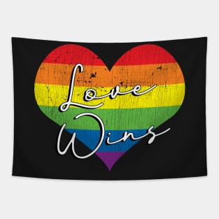 Love Wins - Gay Rainbow Heart Gift product Tapestry