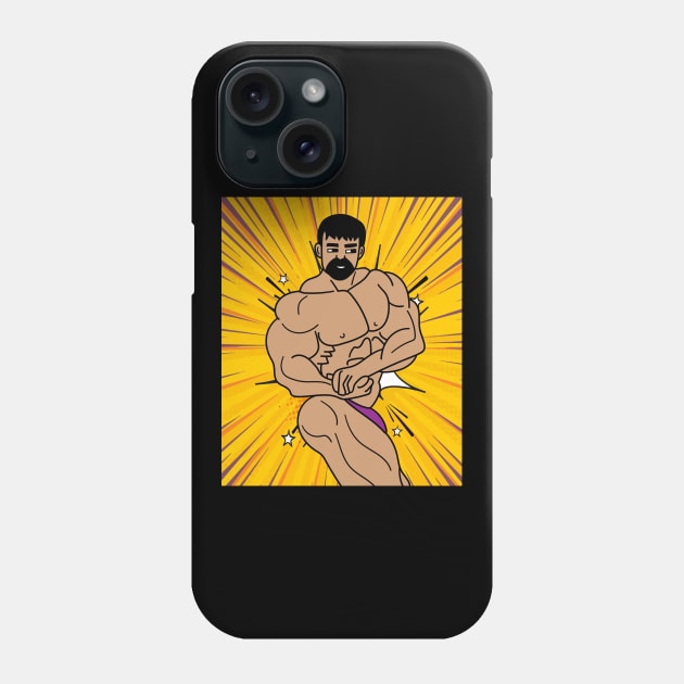 Retro Bodybuilding Lifting Weights Phone Case by flofin