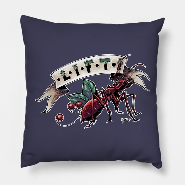 LIFT! Calling All Ants Pillow by Indi Martin