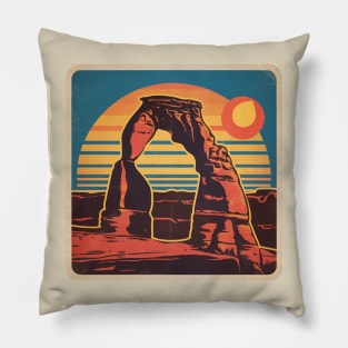 Moab Utah Arches Vintage Sunset Pillow