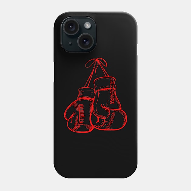 Retro Love Red Boxing Gloves s Boxer Phone Case by Daysy1