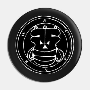 Dark and Gritty Seal of Agares (white) Pin