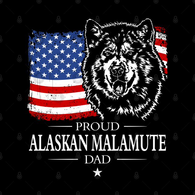 Proud Alaskan Malamute Dad American Flag patriotic gift dog by wilsigns