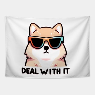 Shiba Inu's Cool Attitude to Life's Hurdles Tapestry