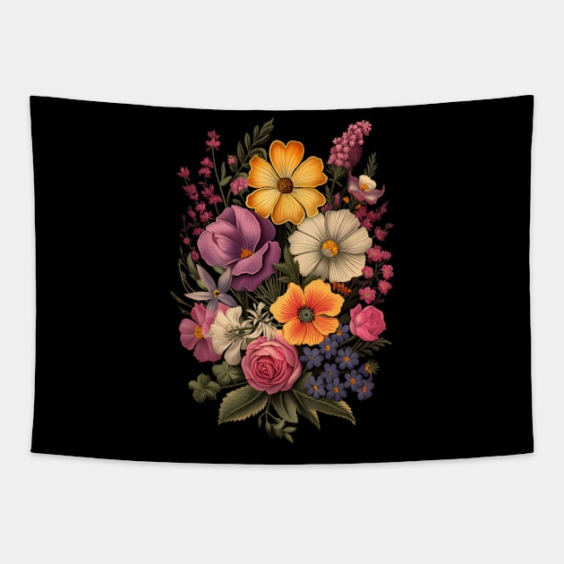 Vintage Flowers Tapestry by letnothingstopyou