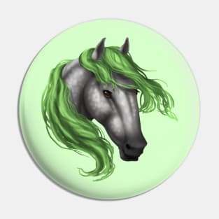 Horse Head - Dapple Green Mane Pin