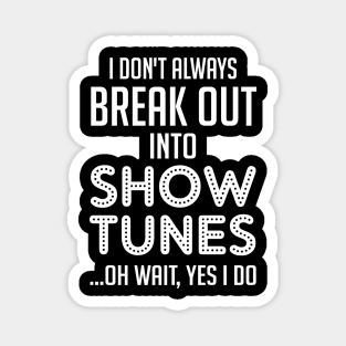 I don't always break out into show tunes Magnet