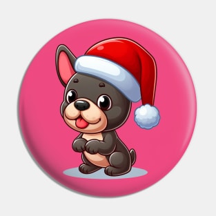 French Bulldog in a Santa Hat Pin