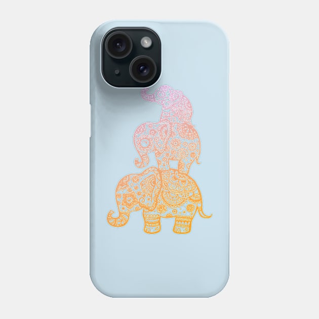 Elephant Family in Color Phone Case by Lil-Salt