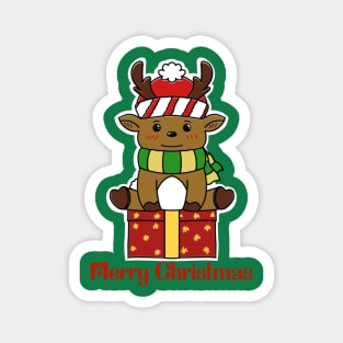 Cute Deer on Christmast Day Magnet