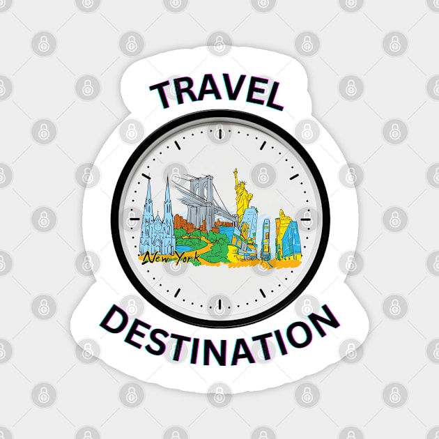 Travel to New York Magnet by Voxen X