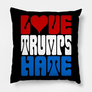 LOVE TRUMPS HATE RETRO IMPEACH TRUMP ANTI-TRUMP Pillow