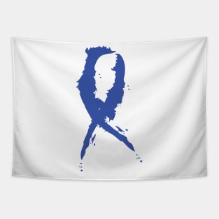 Blue Awareness Ribbon Tapestry