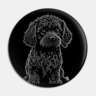 Cute pup white line artwork Pin