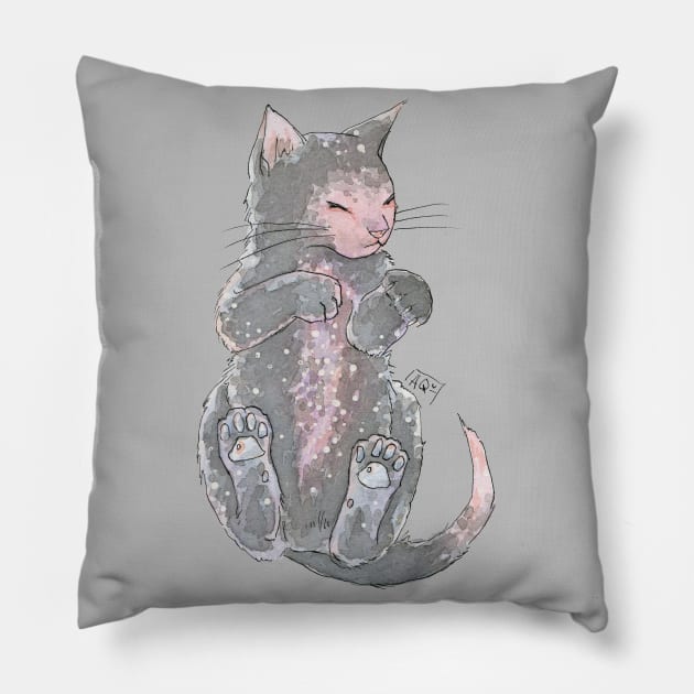 Galaxy Kitten Pillow by Aqutalion