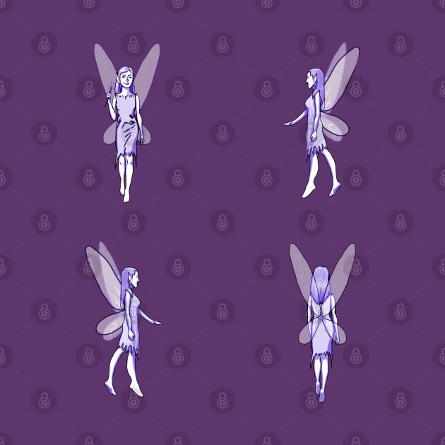 Purple Fairies by Elizabeths-Arts