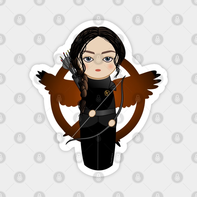 Kokeshi Katniss Magnet by Pendientera