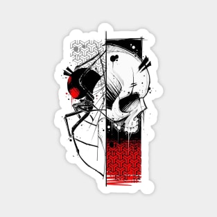 Cyberpunk Skull Spider Design Magnet