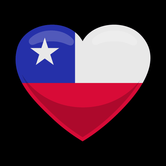 Chile Flag Heart by SunburstGeo