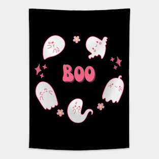 Funny Adorable Pink Boo Tapestry