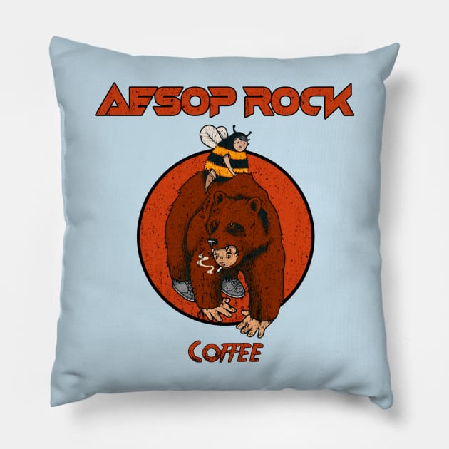 Coffee Aesop Rock Distressed Pillow by The seagull strengths