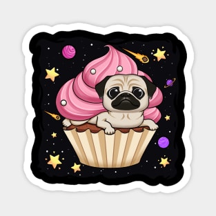 Pugstronaut Adventures: Cupcake Pugs in Space Magnet