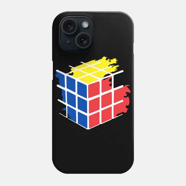 Splatter Cube Phone Case by AlbaDigitalArt