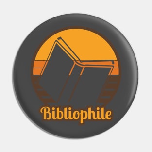 Retro Bibliophile Design Sunset Pin