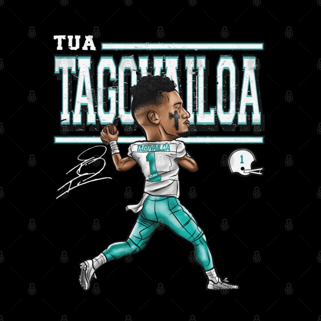 Tua Tagovailoa Miami Cartoon by MASTER_SHAOLIN