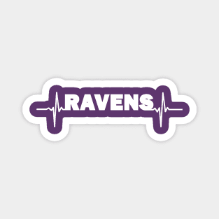 Ravens heartbeat white Magnet