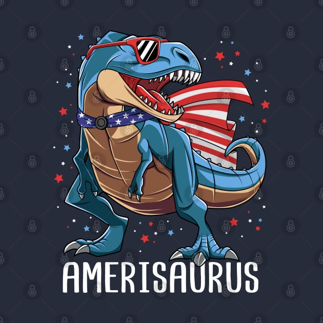 Amerisaurus T Rex Dinosaur 4th Of July Gift For Kids Boys by HCMGift