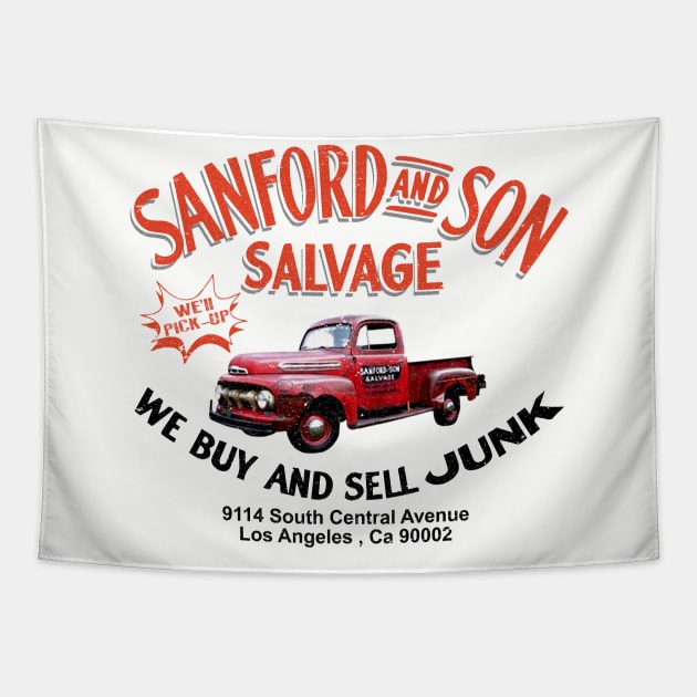 Sanford and Son Salvage Worn Truck Tapestry by Alema Art