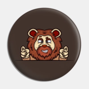 Lion Cartoon With Smug Face Expression Pin