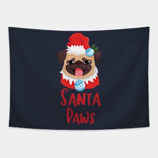 Santa paws christmas dog Tapestry