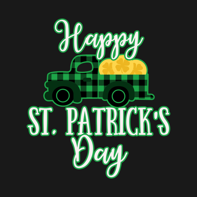 Download Happy St. Patrick's Day Buffalo Plaid Truck with Gold ...